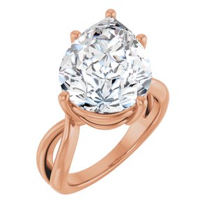 14K Rose Gold 16x12 mm Pear Ring Mounting