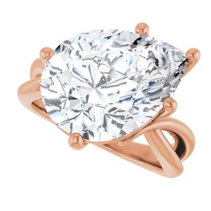 10K Rose Gold 16x12 mm Pear Ring Mounting – image 8