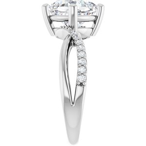 14K X1 White Gold 8x8 mm Cushion Ring Mounting – image 7