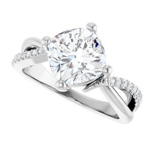 Continuum Sterling Silver 8x8 mm Cushion Ring Mounting – image 8