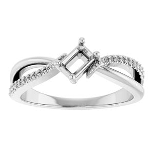 10K White Gold 5x3 mm Emerald Ring Mounting – image 6