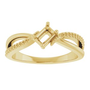 10K Yellow Gold 5x3 mm Emerald Ring Mounting – image 6