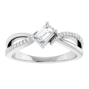 18K White Gold 5x3 mm Emerald Ring Mounting – image 5