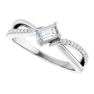 Continuum Sterling Silver 5x3 mm Emerald Ring Mounting – image 8