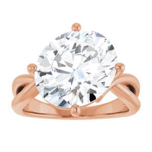 10K Rose Gold 13x11 mm Oval Ring Mounting – image 5