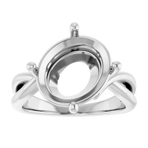 Continuum Sterling Silver 13x11 mm Oval Ring Mounting – image 6