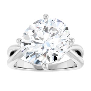 18K White Gold 13x11 mm Oval Ring Mounting – image 5