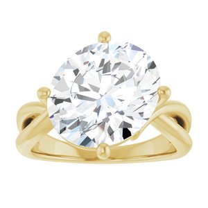 18K Yellow Gold 13x11 mm Oval Ring Mounting – image 5