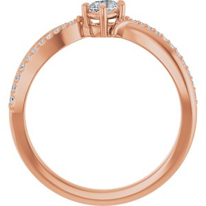 14K Rose Gold 4.5x3 mm Pear Ring Mounting – image 3
