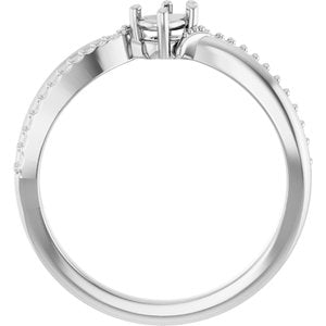 10K White Gold 4.5x3 mm Pear Ring Mounting – image 4
