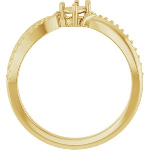 10K Yellow Gold 4.5x3 mm Pear Ring Mounting – image 4