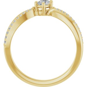 10K Yellow Gold 4.5x3 mm Pear Ring Mounting – image 3