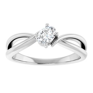 18K White Gold 5x3.5 mm Oval Ring Mounting – image 5
