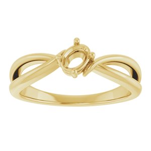 14K Yellow Gold 5x3.5 mm Oval Ring Mounting – image 6