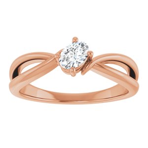 18K Rose Gold 5x3.5 mm Oval Ring Mounting – image 5