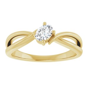 10K Yellow Gold 5x3.5 mm Oval Ring Mounting – image 5