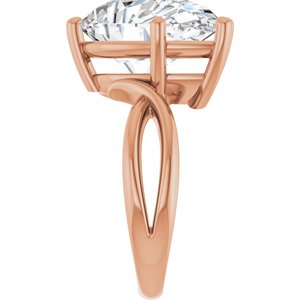 10K Rose Gold 16x12 mm Pear Ring Mounting – image 7