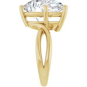 10K Yellow Gold 16x12 mm Pear Ring Mounting – image 7
