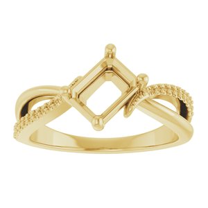 10K Yellow Gold 7x5 mm Emerald Ring Mounting – image 6