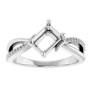 Continuum Sterling Silver 7x5 mm Emerald Ring Mounting – image 6