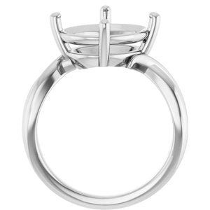 Sterling Silver 13x11 mm Oval Ring Mounting – image 4