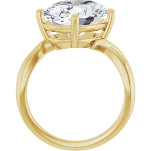 18K Yellow Gold 13x11 mm Oval Ring Mounting – image 3
