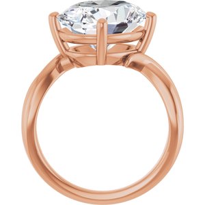 10K Rose Gold 13x11 mm Oval Ring Mounting – image 3