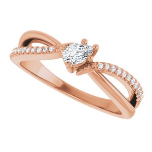 14K Rose Gold 4.5x3 mm Pear Ring Mounting – image 8