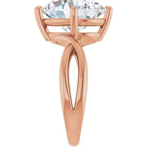10K Rose Gold 13x11 mm Oval Ring Mounting – image 7