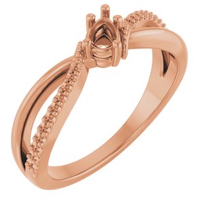 10K Rose Gold 4.5x3 mm Pear Ring Mounting – image 2