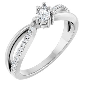 Continuum Sterling Silver 4.5x3 mm Pear Ring Mounting