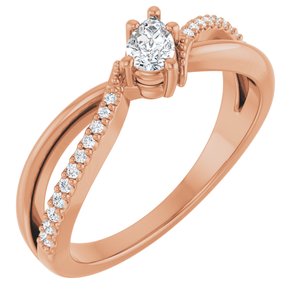 14K Rose Gold 4.5x3 mm Pear Ring Mounting