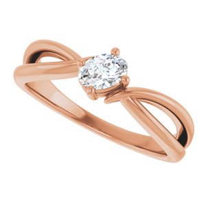 10K Rose Gold 5x3.5 mm Oval Ring Mounting – image 8