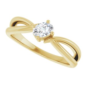 10K Yellow Gold 5x3.5 mm Oval Ring Mounting – image 8
