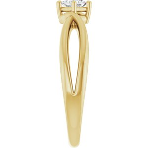 10K Yellow Gold 3x3 mm Square Ring Mounting – image 7