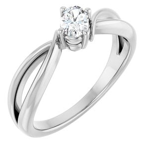 Sterling Silver 5x3.5 mm Oval Ring Mounting