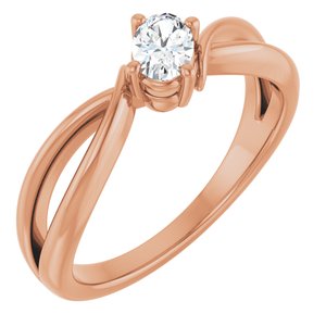 10K Rose Gold 5x3.5 mm Oval Ring Mounting