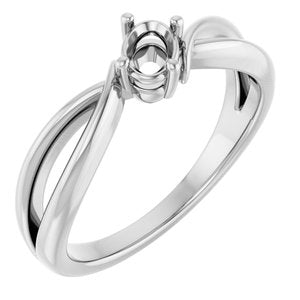 Platinum 5x3.5 mm Oval Ring Mounting – image 2