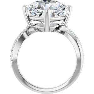 10K White Gold 11x11 mm Cushion Ring Mounting – image 3
