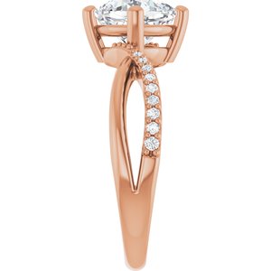 10K Rose Gold 7x7 mm Cushion Ring Mounting – image 7