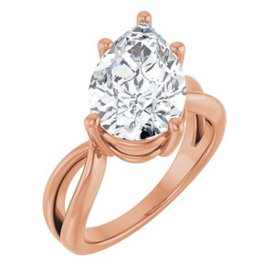 14K Rose Gold 14x9 mm Pear Ring Mounting