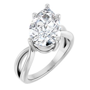 18K White Gold 14x9 mm Pear Ring Mounting