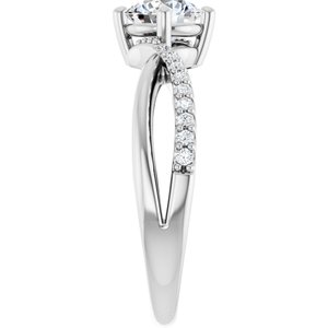 14K White Gold 5.8 mm Round Ring Mounting – image 7
