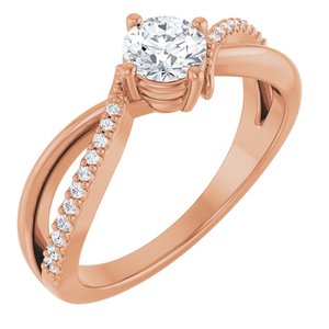 14K Rose Gold 4.8 mm Round Ring Mounting