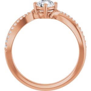 10K Rose Gold 4.8 mm Round Ring Mounting – image 3