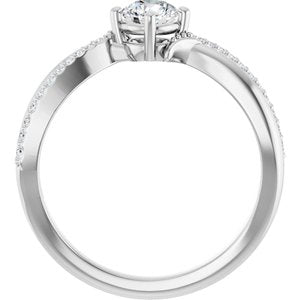 14K X1 White Gold 4.8 mm Round Ring Mounting – image 3