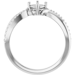 10K White Gold 4.8 mm Round Ring Mounting – image 4