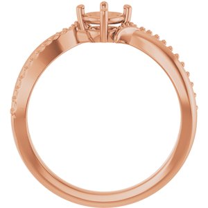 14K Rose Gold 4.8 mm Round Ring Mounting – image 4