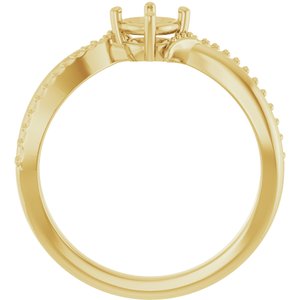 14K Yellow Gold 4.8 mm Round Ring Mounting – image 4