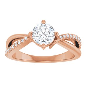 14K Rose Gold 5.8 mm Round Ring Mounting – image 5